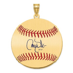 Black Bow Jewelry 14K Gold Plated Larry Walker Signature LG Enamel Baseball Pendant - 1 of 4
