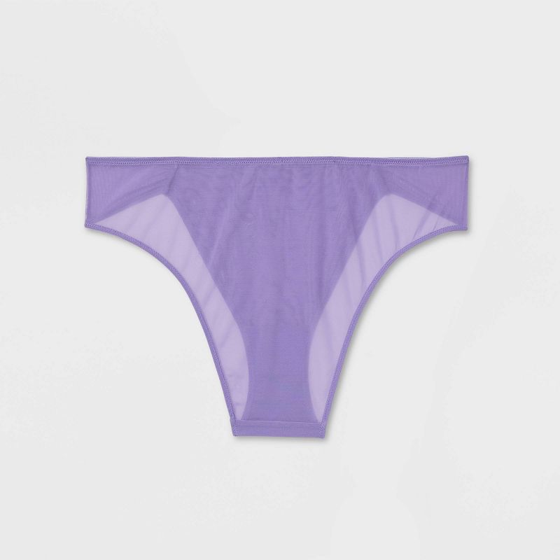 Women's Lace and Mesh Cheeky Lingerie Underwear - Auden™ Purple, 6 of 6