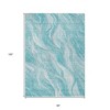 Teal Blue Aqua And Ivory Abstract Washable Indoor Outdoor Area Rug - 3 of 4