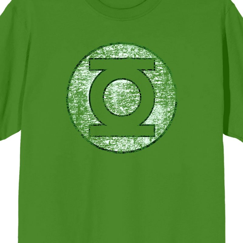 Green Lantern Distressed Logo Men's Green T-Shirt, 3 of 4
