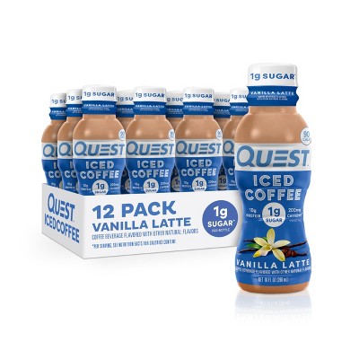 Quest Nutrition Iced Coffee, Vanilla Latte - 10 Fl Oz (Pack of 12)