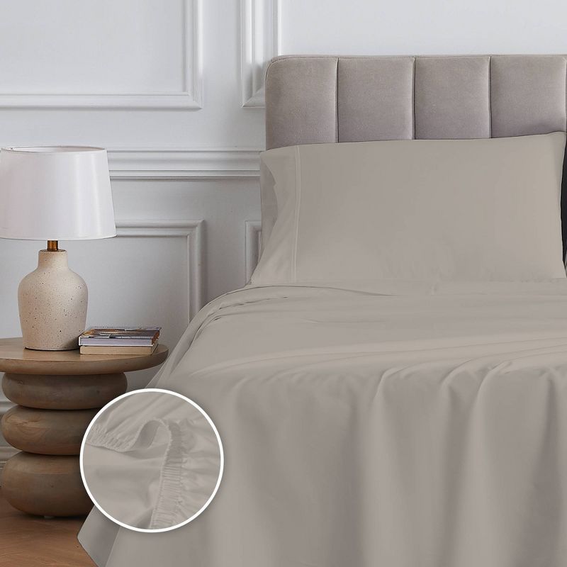 400 Thread Count Wrinkle Free Cotton Solid Sheet Set - Purity Home, 4 of 11