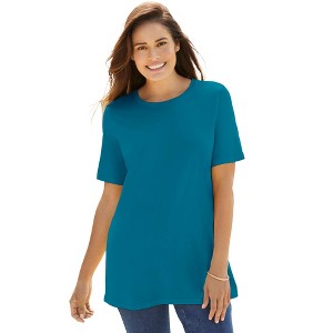 Woman Within Plus Size Perfect Short-Sleeve Crewneck Tee - 1 of 4