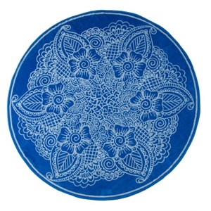 Round Floral Paisley Oversized 60" Cotton Beach Towel by Blue Nile Mills - 1 of 4
