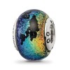 Black Bow Jewelry Aruba & Palm Trees Orange Dichroic Glass & Sterling Silver Bead Charm - 4 of 4