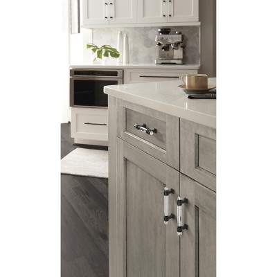 Amerock Glacio 3" Clear and Black Bronze Cabinet Pull
