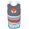 Hudson Baby Infant Boy Cotton Terry Drooler Bibs with Fiber Filling, Boy Gray Woodland, One Size - 2 of 4