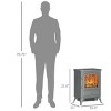 SEVOBAL Fireplace Insert Heater Mantel 3D Flame Fireplace Stove Bottom Air Outlet Fire Place Panoramic Fire Place Heater, Gray, 17.7"*13.2"*22.2" - 3 of 4
