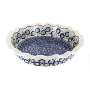 Blue Rose Polish Pottery Z159 Manufaktura Pie Plate - 1 of 2
