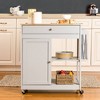 Wooden Basic Kitchen Island with 1 Drawer 1 Door and 2 Tiers - Glitzhome - 3 of 4