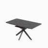 Gulches Black Extendable Dining Table 62-78 Inches 6-10 People Black Metal X Legs Modern Mid Century Party Conference Table - 4 of 4