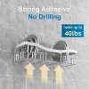 Aoibox Adhesive Shower Caddy, No Drilling Bath Organizers 5 Pack, Rustproof Shelves with Soap Holder & Toothbrush Holder, Bathroom Organizers, Silver - 3 of 4