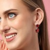 SOHI Women's Ruby Red Lady Drop Earrings - 3 of 4
