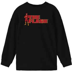 Flash Character Youth Boy's Black Long Sleeve Shirt - 1 of 1