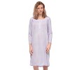 Casual Nights Women's Long Sleeve Pointelle Embroidered/Square Neck Nighgown - 3 of 4