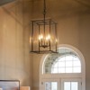 LLHZSY Ultra-White Clear Glass Ceiling Chandelier 4-Light Fixture 15 9/10" - Black - 4 of 4