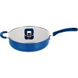 NutriChef 11' Open Fry Non-Stick Stylish Kitchen Cookware Pan (Blue)