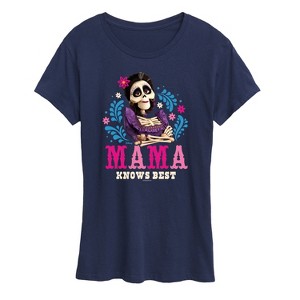 Women's Disney Imelda Mama Knows Best Short Sleeve Graphic T-Shirt - Navy - X-Large - 1 of 4