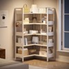 Corner Bookshelf, 5 Tier L-Shaped Bookcase, Modern Industrial Corner Shelf Unit, Convertible Storage Display Rack - 4 of 4