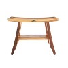24" Satori ED991 Wide Teak Shower Stool for Shaving Legs - EcoDecors: Rectangular Bathroom Bench, Non-Upholstered - 2 of 4