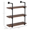 Industrial Pipe Shelves, Floating Wall Mounted Bookshelf, Metal Frame Display Rack for Living Room or Bedroom - 3 of 4
