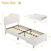 Twin Size Bed Frame with Storage Drawer , Velvet Princess Platform Bed with Adjustable Headboard, Wood Slats Support - 2 of 4