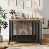 39 Inch Dog Crate Furniture with Removable Tray, Heavy-Duty Dog Cage with Lockable Wheels & Door - 3 of 4