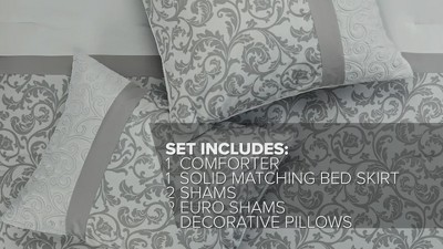 Ramsey Neutral Embroidered Microfiber King Comforter Set