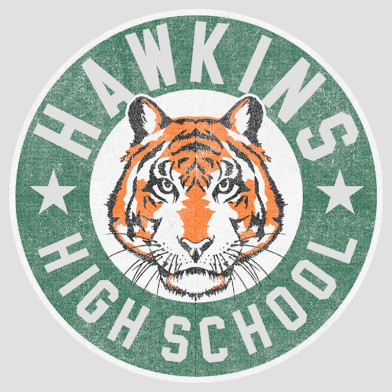 Women's Stranger Things Retro Hawkins High School Tiger Mascot Racerback Tank Top, 2 of 5