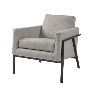 NicBex Polyester Accent Chair,Upholstered Living Room Chairs with Mid-Height Back and Wood Legs,Modern Armchair,Accent Chairs for Living Room,Grey - 1 of 4