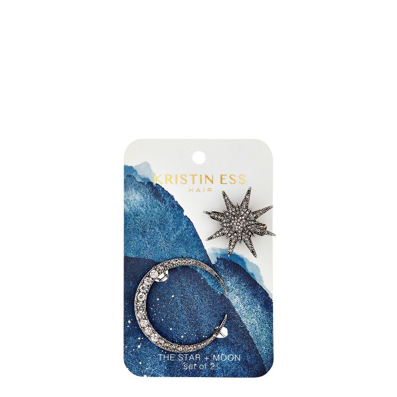 Kristin Ess Star and Moon Clip Set - 2pk, 1 of 16