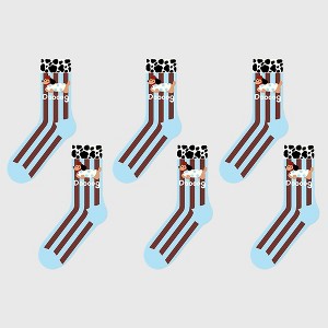 Anna-Kaci Women's 6pk Striped Ankle Socks - Cute Print Pattern Casual Socks for Daily Wear - 1 of 3