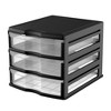 Life Story 3 Drawer Stackable Shelf Organizer Plastic Storage Drawers for Bathroom Storage, Make Up, Or Pantry Organization, Black - 2 of 4