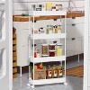 Boersma 4 Tier Bathroom Storage Organizer Laundry Room Utility Cart Mobile Shelving Unit, for Kitchen Office Bathroom Laundry Narrow Places - 2 of 4