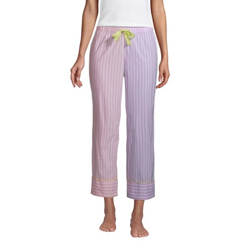 Lands' End Women's Petite Cotton Poplin Pajama Crop Pants - Small ...