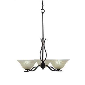 Toltec Lighting Revo 3 - Light Chandelier in  Dark Granite with 10" Amber Marble  Shade - 1 of 1