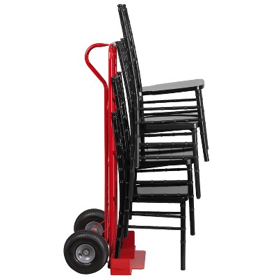 Red Steel Chiavari Stack Chair Dolly with Large Wheels