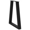 vidaXL Coffee Table Legs V-Shape - Black Steel Table Furniture Legs - Living Room, Dining Room - Adjustable Height 60x72-73 cm - 4 of 4