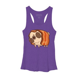 Women's Design By Humans Puglie Bacon Strip By Puglie Racerback Tank Top - 1 of 3
