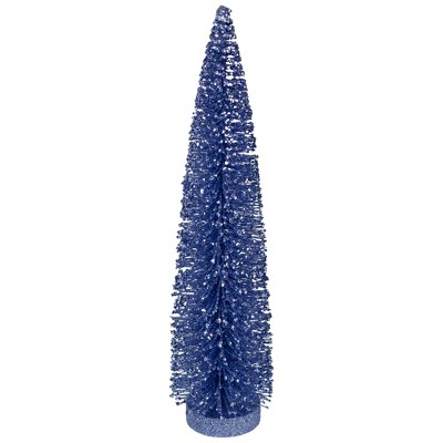 Northlight 12" Blue Glitter Plastic Sisal Christmas Tree Tabletop Decor