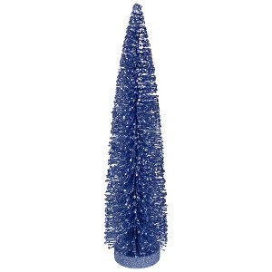 Northlight Glitter Sisal Christmas Tree Decoration - 12" - Blue - 1 of 3