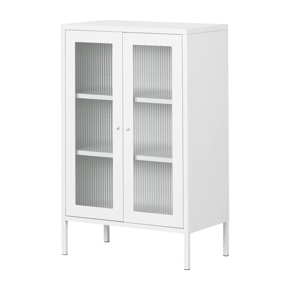 Photos - Dresser / Chests of Drawers South Shore 40" Metal Decorative Storage Cabinet White