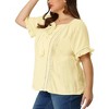 Agnes Orinda Women's Plus Size Lace Hollow Out Tassel Ruffle Boho Blouses - 2 of 4