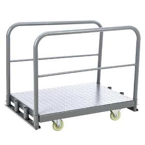 2-in-1 Steel Panel Truck Cart, 2000 LBS Capacity Platform Truck, 3 Handrails, 4 Casters, for Loading and Storage - 1 of 4
