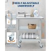 Stainless Steel Workbench with Adjustable Shelves and Universal Wheels, Commercial Kitchen Prep Table, Heavy-Duty Workbench for Restaurants, Outdoors - 3 of 4