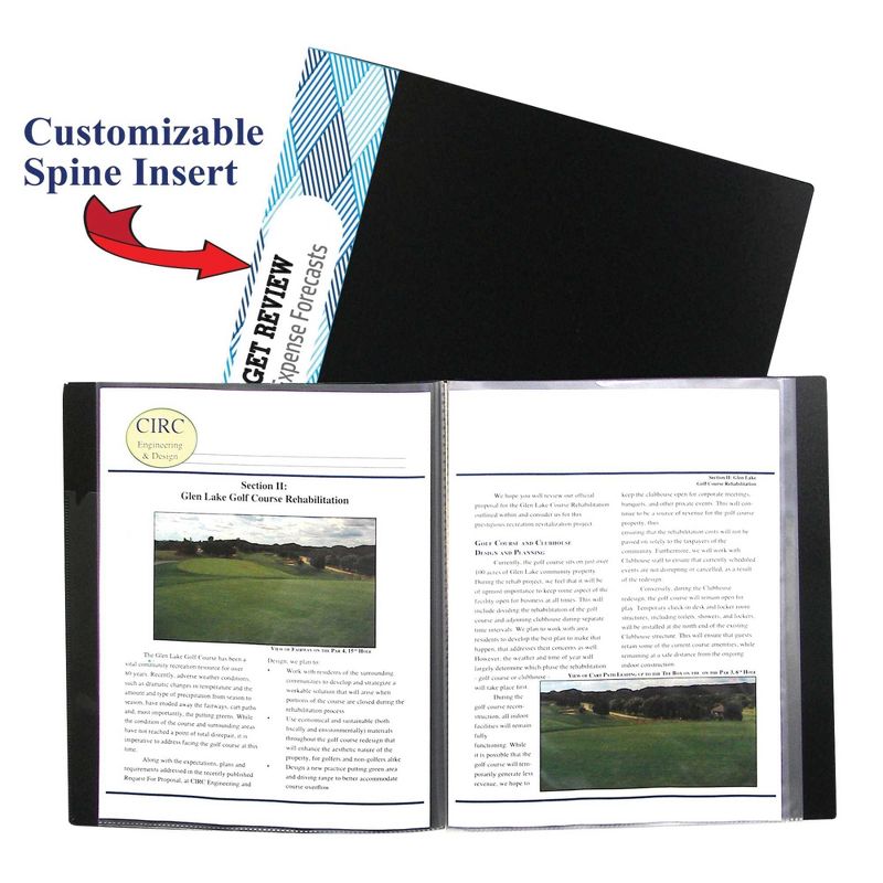 C-Line Bound Sheet Protector Presentation Book, Letter Size, 24 Pocket, Black, 1 of 2