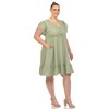 Plus Size Ruffle Sleeve Knee-Length Dress - 2 of 4