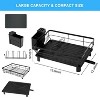 LunaLulinlk Dish Rack Dish Drainers with Drying Mat, Large Kitchen Organizer Rack for Kitchen Counter with Utensil Holder, Cup Holder - 2 of 4