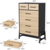 6 Drawer Dresser for Bedroom, 46.6" Tall Freestanding Wooden Chest, Closet Storage Organizer for Living Room, Hallway, or Entryway - 3 of 4