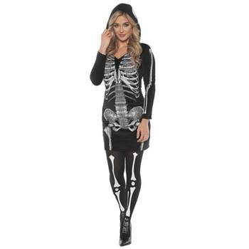 Underwraps Costumes Women's Skeletal Hoodie Dress Costume M : Target